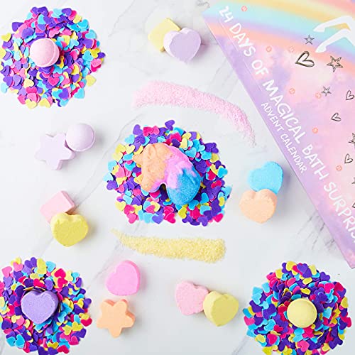 KreativeKraft Bath Bombs Advent Calendar 2023, Christmas Advent Calendars For Kids, 24 Unicorn Gifts For Girls, Xmas Gifts Ideas For Childrens