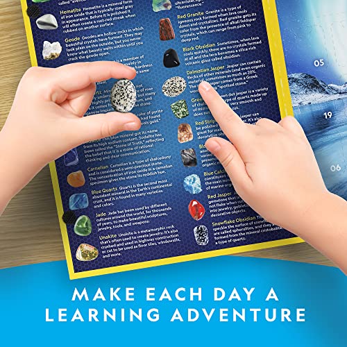 NATIONAL GEOGRAPHIC Gemstone Advent Calendar - Advent Calendar for Kids with 24 Gemstones to Open Each Day, a Complete Rock Collection Christmas Countdown Calendar with Mini Gemstone Dig Kit