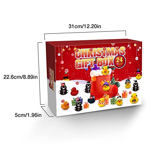 Peegsan Rubber Duck Advent Calendar 2023,Mini Christmas Rubber Ducks Advent Calendar,Advent Calendar 2023 Kids,For Boys,Girls,Kids,Christmas Party Favor Gifts(24 Ducks)