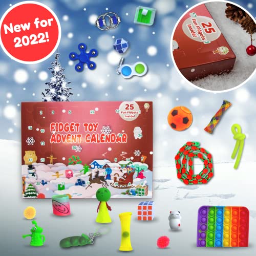 Fidget Toy Advent Calendar including 24 Days of Sensory and Fidget Toys in One Christmas Countdown Calendar Designed in the UK