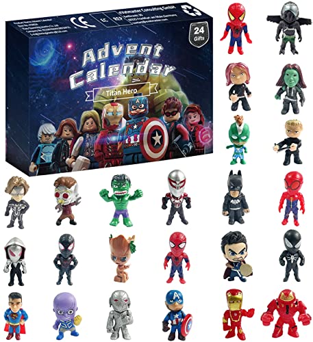 2022 Advent Calendar for Kids, Christmas Countdown Superhero Miniature Figures Toys 24 Days Xmas Countdown Gifts for Teen Boys and Girls (Color : B)