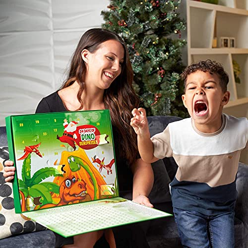 Dinosaur Toys Christmas Advent Calendars for Kids 2021 - With 24 Days of Surprises ideal for boys girls of ages 3 4 5 6 7 8 9. Puzzle included to keep the kids entertained during countdown.