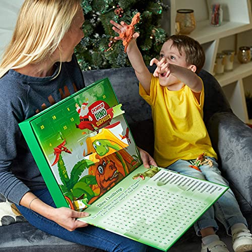 Dinosaur Toys Christmas Advent Calendars for Kids 2021 - With 24 Days of Surprises ideal for boys girls of ages 3 4 5 6 7 8 9. Puzzle included to keep the kids entertained during countdown.