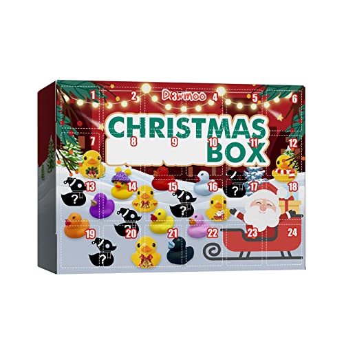 24 Days Christmas Advent Calendar for Kids and Adults, 24 PCS Different Rubber Ducks, Christmas Countdown Funny Toys Christmas Party Gifts for Boys and Girls