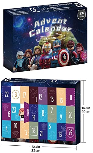 2022 Advent Calendar for Kids, Christmas Countdown Superhero Miniature Figures Toys 24 Days Xmas Countdown Gifts for Teen Boys and Girls (Color : B)