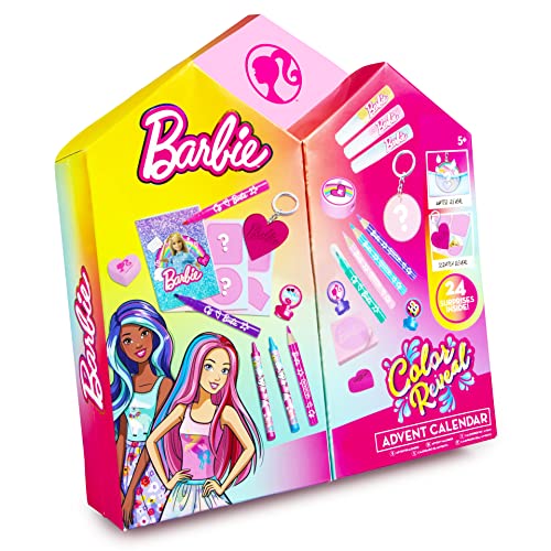 Barbie Advent Calendar 2022 - Barbie Colour Reveal - Contains 24 Surprises Including Keychains, Stationary and Stickers Dolls Accessories for Girls - Stationary Advent Calendar