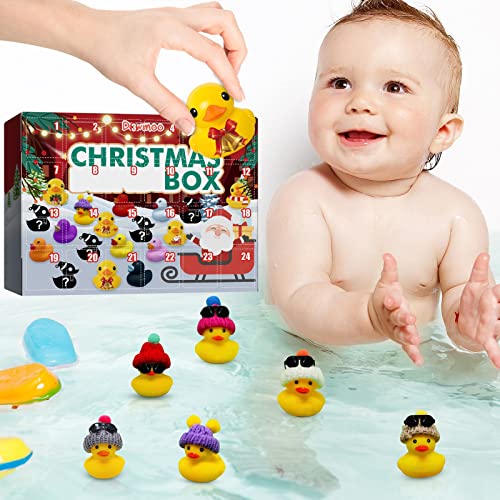 24 Days Christmas Advent Calendar for Kids and Adults, 24 PCS Different Rubber Ducks, Christmas Countdown Funny Toys Christmas Party Gifts for Boys and Girls