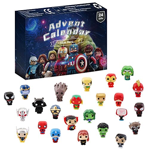 TAIPPAN Advent Calendar 2022 kids, Christmas Countdown Toys, 24 Days Countdown Calendar Superhero Figures Figurines for Kids Christmas Toys Gifts