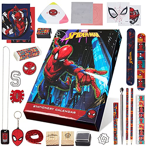 Marvel Advent Calendar 2023 for Kids, Avengers Spiderman Stationery Advent Calendars for Boys (Spiderman Multicolor)