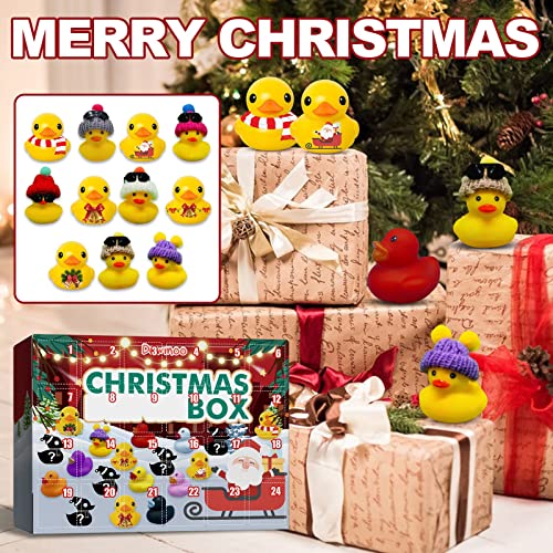 24 Days Christmas Advent Calendar for Kids and Adults, 24 PCS Different Rubber Ducks, Christmas Countdown Funny Toys Christmas Party Gifts for Boys and Girls