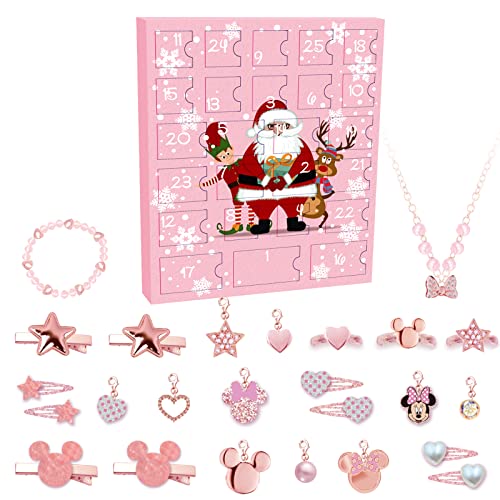 sudatong Advent Calendar 2023 Jewelry for Girls with 24 Unique Gifts, Charm Bracelet, Necklace, Earrings, Hair Accessories, Christmas Countdown Calendars for Kids Girls