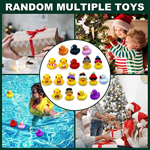 24 Days Christmas Advent Calendar for Kids and Adults, 24 PCS Different Rubber Ducks, Christmas Countdown Funny Toys Christmas Party Gifts for Boys and Girls