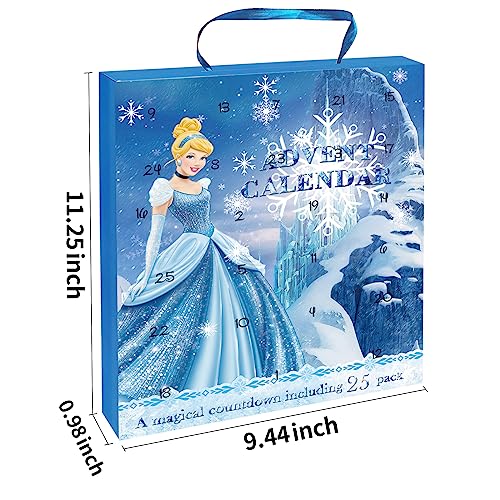 sudatong Advent Calendar 2023 25pcs Charm Pendant Bracelet,Frozen Crystal Snowflake Theme Christmas Magical Countdown Calendar DIY Gifts Box Gifts for Girls Boys Teens