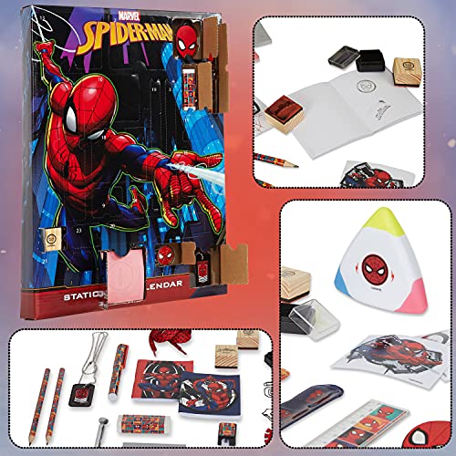 Marvel Advent Calendar 2023 for Kids, Avengers Spiderman Stationery Advent Calendars for Boys (Spiderman Multicolor)