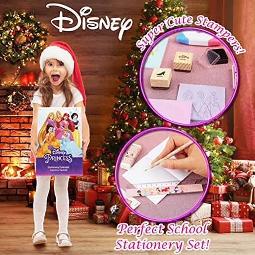 Disney Princess Advent Calendar 2023 Kids Stationery Supplies Christmas Advent Gifts for Girls