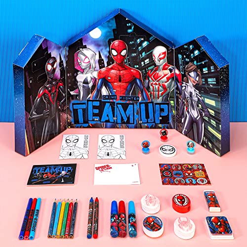 Templar Spiderman Advent Calendar Creative Art & Craft Stationery Set Kids Xmas Christmas Countdown Fun, Multicoloured