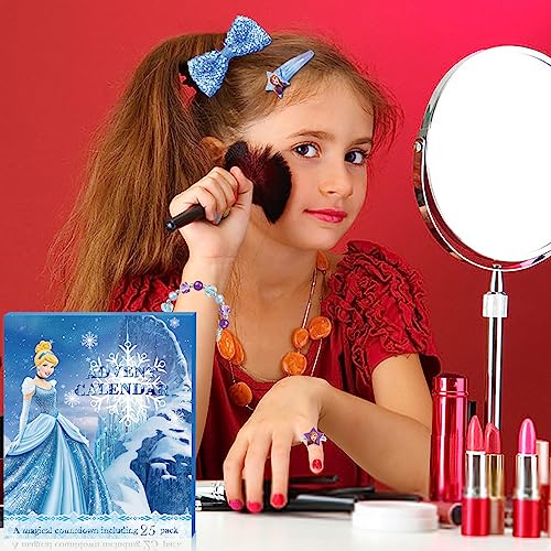 sudatong Advent Calendar 2023 25pcs Charm Pendant Bracelet,Frozen Crystal Snowflake Theme Christmas Magical Countdown Calendar DIY Gifts Box Gifts for Girls Boys Teens