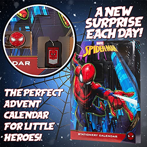 Marvel Advent Calendar 2023 for Kids, Avengers Spiderman Stationery Advent Calendars for Boys (Spiderman Multicolor)