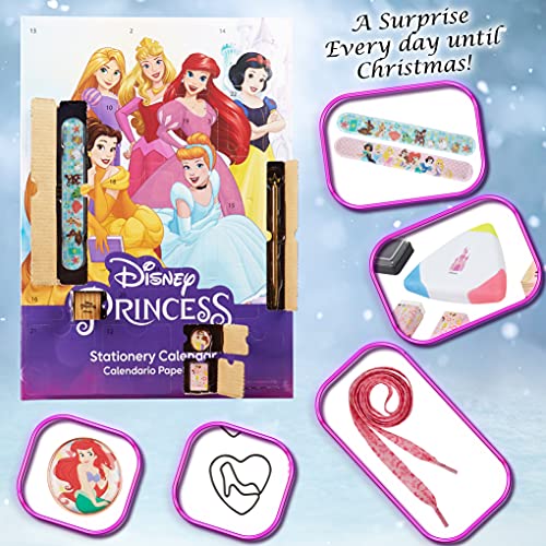 Disney Princess Advent Calendar 2023 Kids Stationery Supplies Christmas Advent Gifts for Girls