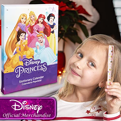 Disney Princess Advent Calendar 2023 Kids Stationery Supplies Christmas Advent Gifts for Girls