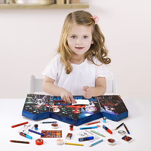 Templar Spiderman Advent Calendar Creative Art & Craft Stationery Set Kids Xmas Christmas Countdown Fun, Multicoloured