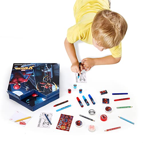 Templar Spiderman Advent Calendar Creative Art & Craft Stationery Set Kids Xmas Christmas Countdown Fun, Multicoloured
