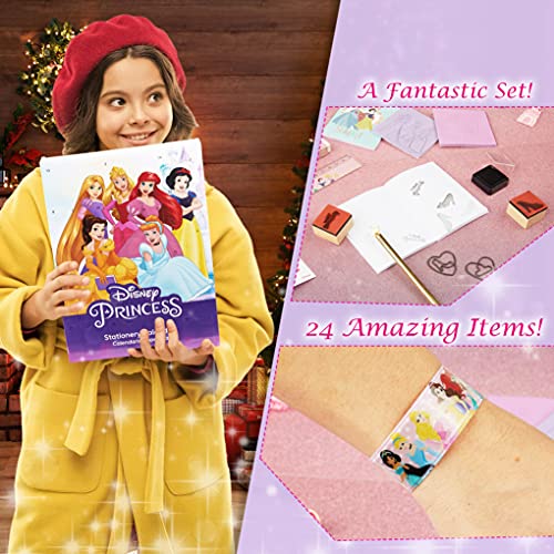 Disney Princess Advent Calendar 2023 Kids Stationery Supplies Christmas Advent Gifts for Girls
