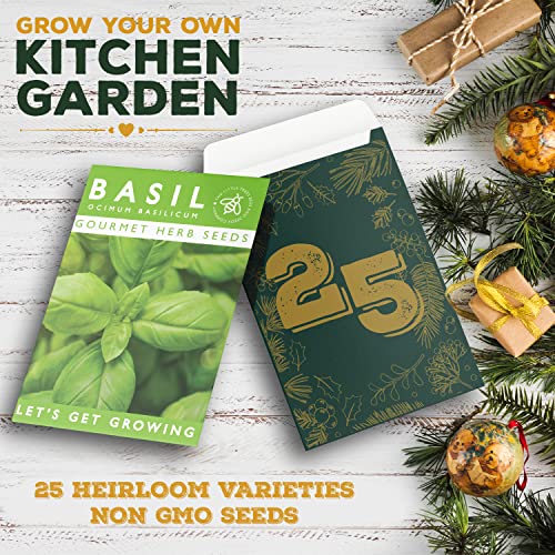 Gardening Gifts Advent Calendar 2023: 25 Premium Vegetable, Salad and Herb Seeds with Hessian Sack for Storing, Great for Adults, Kids and the Family