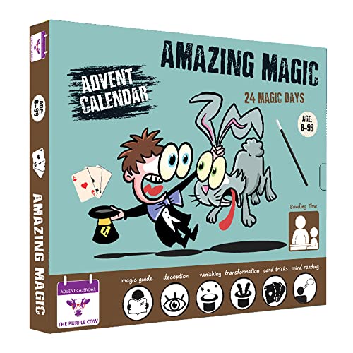 NEW 2023 Advent/Countdown Calendar Amazing Magic. 24 COOL & EASY to learn Magic tricks. Comes with a step-by-step picture + video guide. For kids aged 8+. The perfect magician starter kit.
