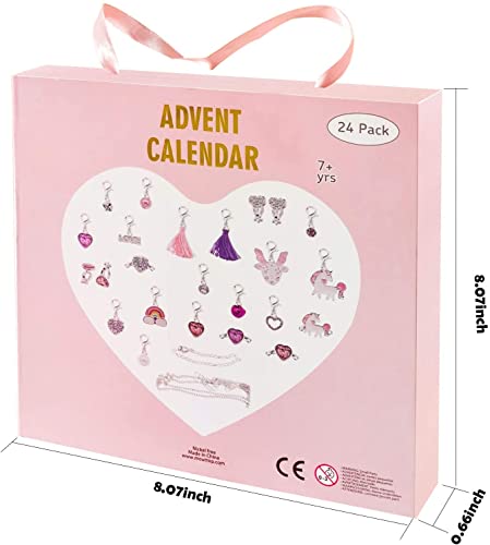 Christmas Advent Calendar Kids 2023 Christmas Countdown Calendars 24Pcs Sets DIY Charm Pendant Bracelet Necklace Jewelery Xmas Calendar Creative Gifts for Girl Boys