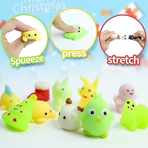 Mochi Squishy Advent Calendar 2023, Kawaii Animals 24pcs Christmas Countdown Calendar Cute Reusable Stress Reliever for Stocking Fillers Birthday Surprised Boys Girls