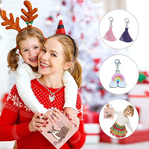 Christmas Advent Calendar Kids 2023 Christmas Countdown Calendars 24Pcs Sets DIY Charm Pendant Bracelet Necklace Jewelery Xmas Calendar Creative Gifts for Girl Boys
