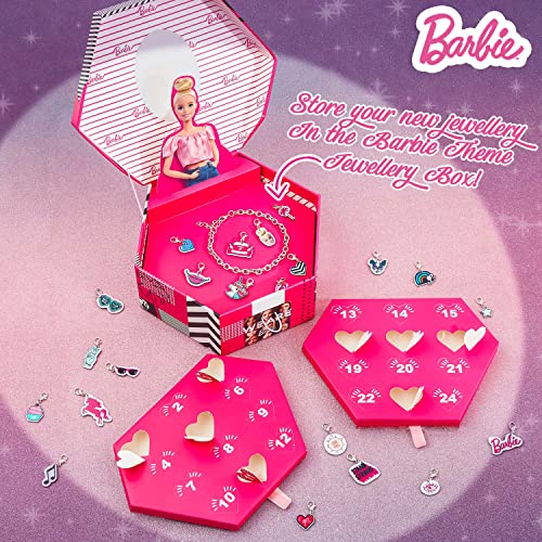 Barbie Advent Calendar 2023 Jewellery Box Advent Calendar For Girls with Bracelet and Charms, Barbie Gifts for Girls