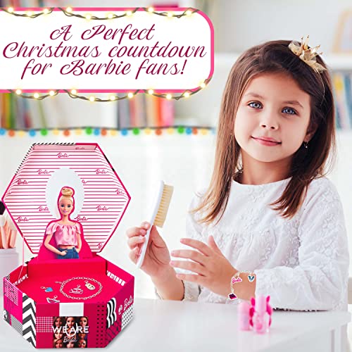 Barbie Advent Calendar 2023 Jewellery Box Advent Calendar For Girls with Bracelet and Charms, Barbie Gifts for Girls
