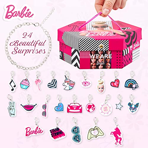 Barbie Advent Calendar 2023 Jewellery Box Advent Calendar For Girls with Bracelet and Charms, Barbie Gifts for Girls