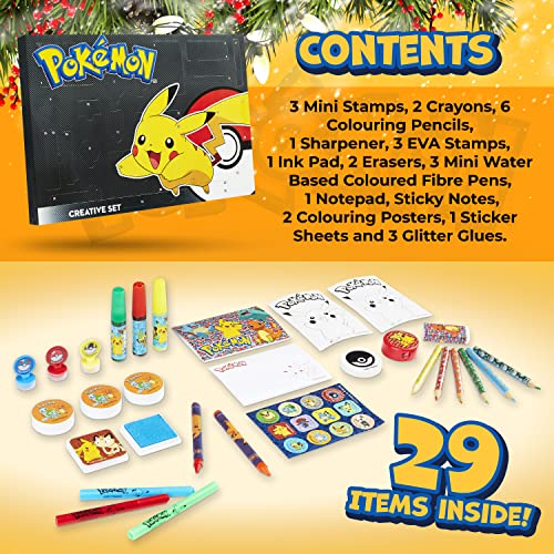 Pokemon Advent Calendar 2023 Kids Stationery Christmas Countdown Calendar for Boys