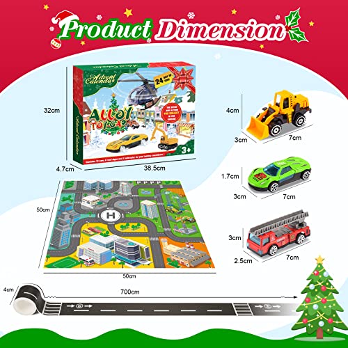 Toy Advent Calendar 2023 for Kids, Gifts for 2 3 4 5 Year Old Kids Toy Cars for 2-8 Year Old Kids Childrens Advent Calendar 2023 Christmas Calendar Toys for 2-8 Year Old Kids for Kids
