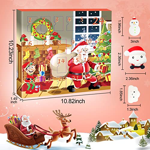 Mochi Squishy Advent Calendar 2023,Squishy Animal Christmas Countdown Calendar for Kids,24 Days Surprise, Non-Toxic Relief Stress Christmas Party Gifts for Boys and Girls Adults