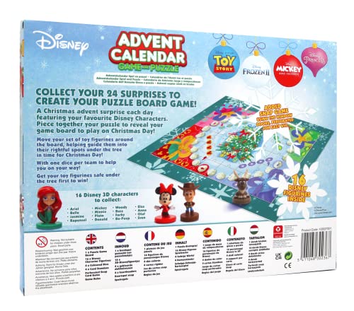 Disney Advent Calendar - Official Christmas Board Game, 16 x Disney 3D Characters Included, Great Gift For Kids, Ages 4+