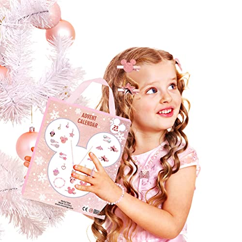 sudatong Advent Calendar 2023 Jewelry for Girls with 24 Unique Gifts, Charm Bracelet, Necklace, Earrings, Hair Accessories, Christmas Countdown Calendars for Kids Girls