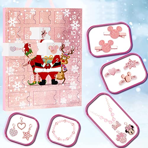 sudatong Advent Calendar 2023 Jewelry for Girls with 24 Unique Gifts, Charm Bracelet, Necklace, Earrings, Hair Accessories, Christmas Countdown Calendars for Kids Girls