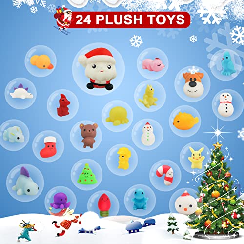 Advent Calendar 2023 Kids, Christmas Mochi Squishy Animal,24 Days Christmas Countdown Advent Calendar, Surprises Decoration Gift Box Xmas Party Kid Favor for Boys Girls