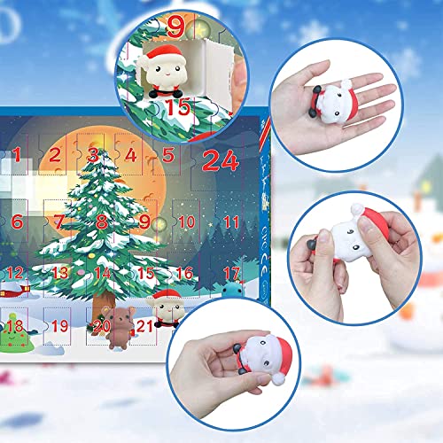 Advent Calendar 2023 Kids, Christmas Mochi Squishy Animal,24 Days Christmas Countdown Advent Calendar, Surprises Decoration Gift Box Xmas Party Kid Favor for Boys Girls