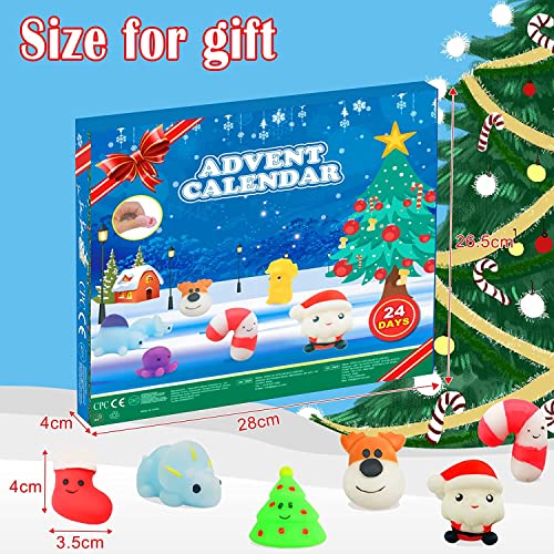 Advent Calendar 2023 Kids, Christmas Mochi Squishy Animal,24 Days Christmas Countdown Advent Calendar, Surprises Decoration Gift Box Xmas Party Kid Favor for Boys Girls