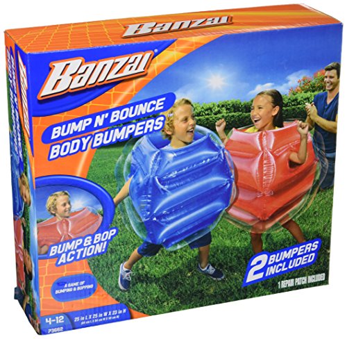 BANZAI LYSB01B1X3USS-TOYS Bump n Bounce Body Bumpers, Garden Toy, 2 Bumpers Included,Red, Blue,25"L x 25"W x 23"H