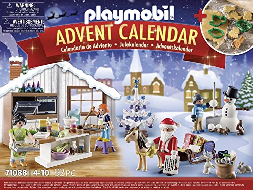 Playmobil Christmas 71088 Advent Calendar: Christmas Baking, Includes Toy Bakery and Cookie Cutters, Christmas Toys for Children Ages 4+
