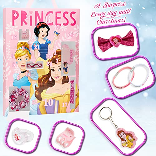 Disney Princess Advent Calendar 2023, Hair Accessories for Girls & Jewellery Advent Calendar, Disney Gifts for Girls
