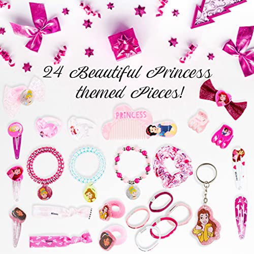 Disney Princess Advent Calendar 2023, Hair Accessories for Girls & Jewellery Advent Calendar, Disney Gifts for Girls