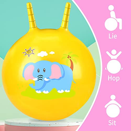 Ynanimery 2 Pack Hoppers Jumping Ball, 18.8 Inch Inflatable Bouncy Balls for Kids, Jumping Ball Activity Toy, Garden Games Indoor Outdoor Games Hopping Toys for Kids 3 Years Old and Up