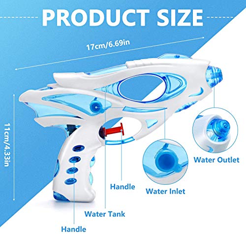 Ucradle Water Pistols For Kids,3Pack Super Gun Blaster Cool Small Pistol Guns Outdoor Beach Garden Toy Pool Bath Party Water Fighting Toys For Children Girls Boys (3pcs water pistols)